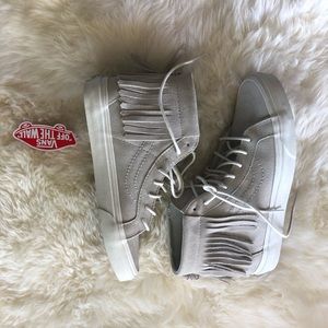 Vans Grey suede fringe